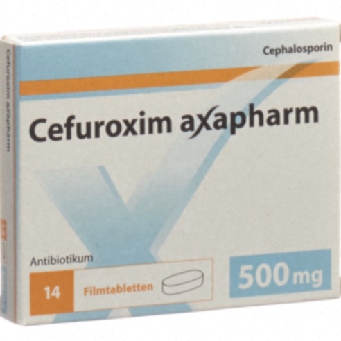 Cefuroxime comprimés - Illustration du comprimé et boîte