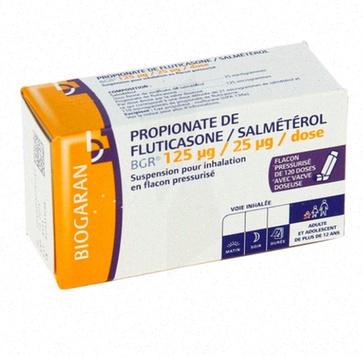 Achat Salmeterol - Illustration du médicament et d'une carte d'identité pharmaceutique