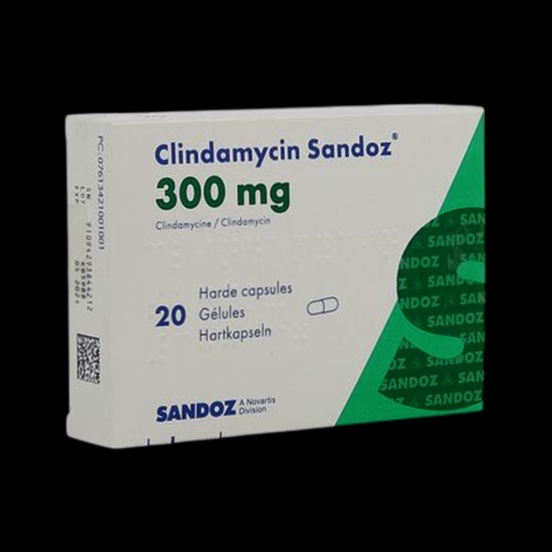 Clindamycine – capsule et schéma moléculaire